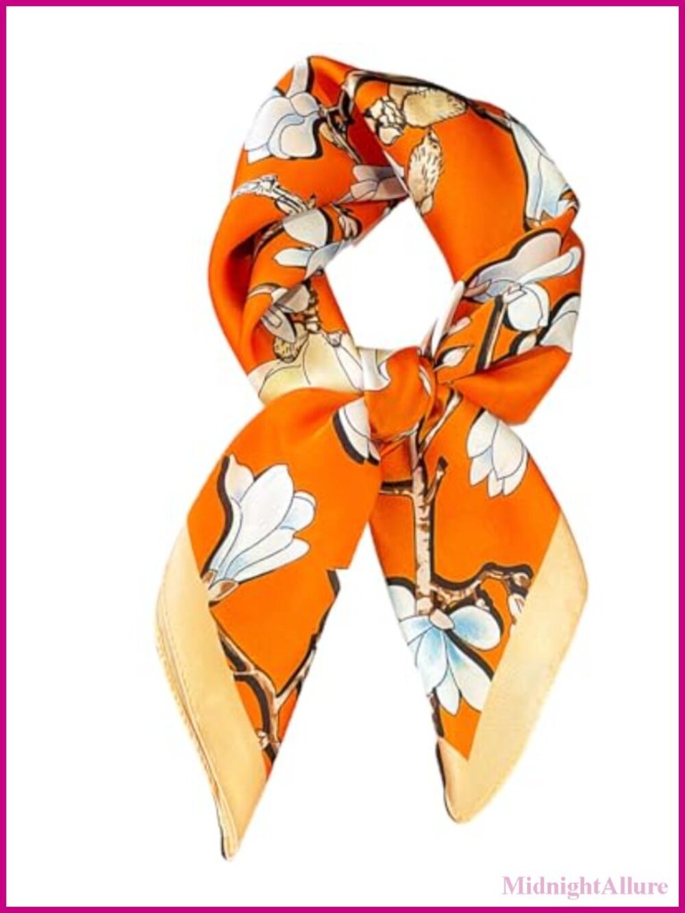 Silk Square Scarf Natural Mulberry Hair Neckerchief Headscarf Printed